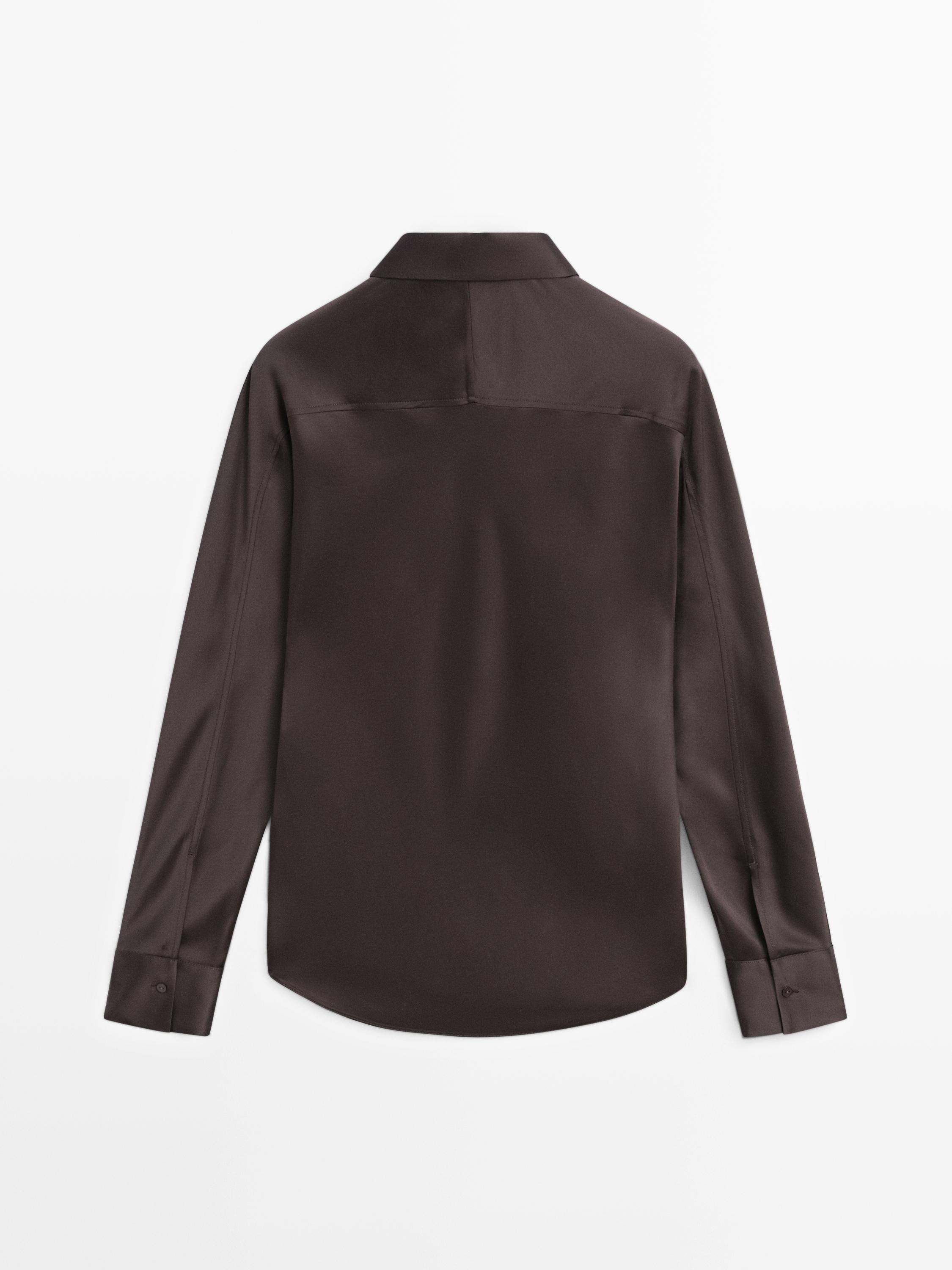 Satin shirt with batwing sleeves